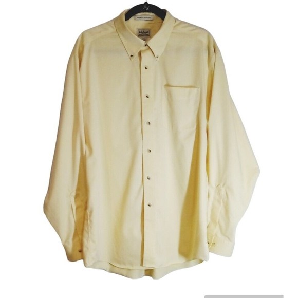 L.L. Bean Other - LL Bean Shirt Men Large Yellow Button Down Wrinkle Resistant L Pocket Perfect
